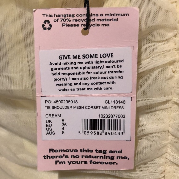 Missguided Tie Shoulder Mesh Corset Mini Dress - Picture 4 of 4